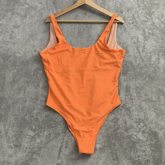 Gymshark Swimsuit Womens XL Orange Open Back GLSM5094 Swim Pool Beach Summer - Picture 1 of 13